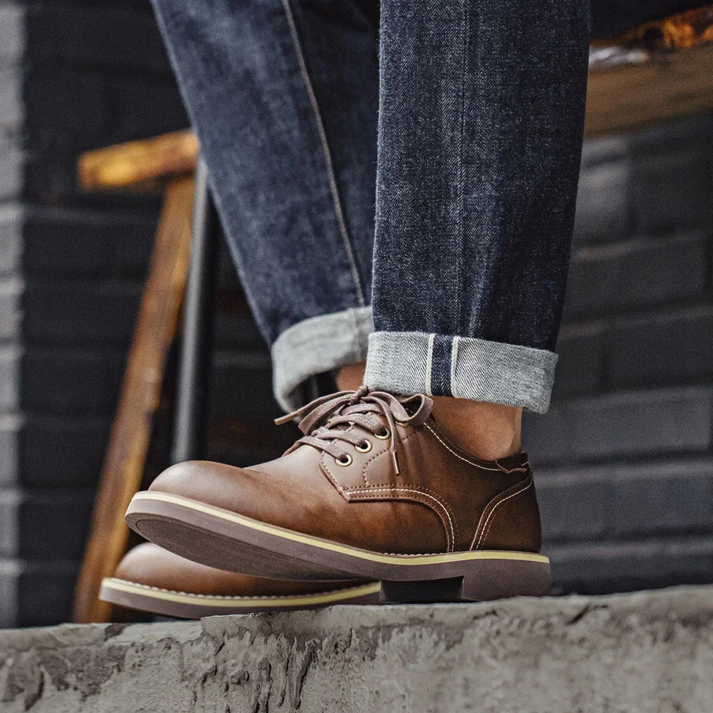 ForgeTrail™ Low-Top Crazy Horse Leather Boots - Top 10 Casual Men’s Leather Work Boots 5