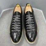 Men’s European CrocPrint Luxury Lace-Up Oxfords | Comfortable Casual Shoes for Spring & Autumn 3