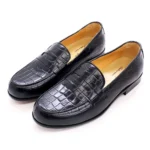 BrandDesign™ Luxury Alligator-Print Penny Loafers – Waterproof Cowhide Slip-Ons 5