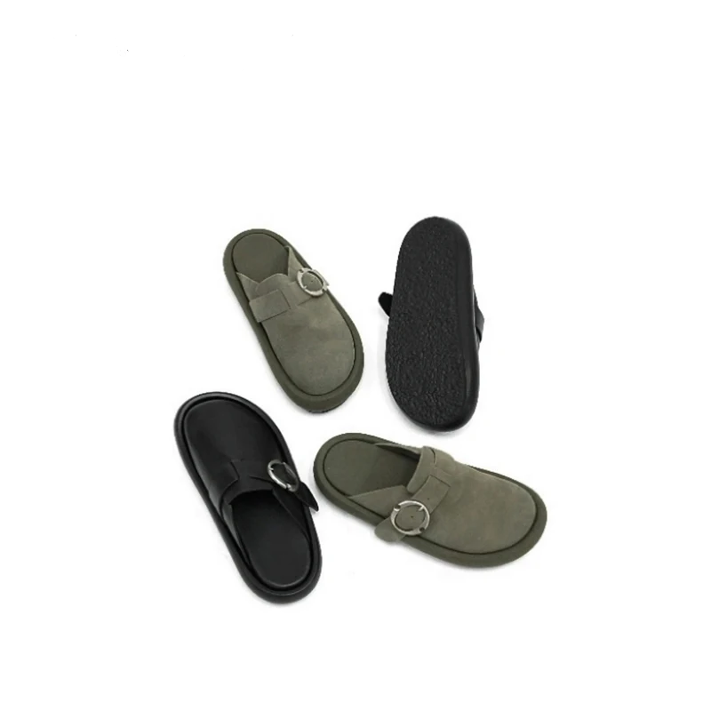 Green Arc Buckle Tire Slippers™ – Unisex Suede Beach Mules 3