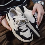 UrbanSlice™ Men’s Bold Spliced Black & White Leather Low-Top Sneakers 1