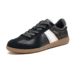 Bold Heritage™ Men’s Cozy Ultimate Vintage Black Silk Training Sneakers – German-Style Flat Shoes for Autumn & Winter 6