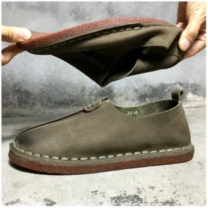 NATURALSTEP™ Men’s Handmade Cowhide Waterproof Barefoot Loafers – Retro Oxford Style 1