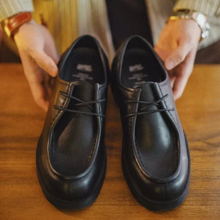 WALLABRIT™ Men’s Retro Wallabee Derby Shoes – Genuine Leather Round Toe Lace-Ups 2
