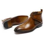 Ultimate UrbanForge™ Hand-Painted Leather Chelsea Lace-Up Boots – Waterproof Men’s Street Style 5