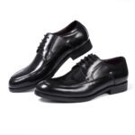 ItalianCraft™ Men’s Handmade Genuine Leather Derby Shoes – Waterproof Business Formal 9