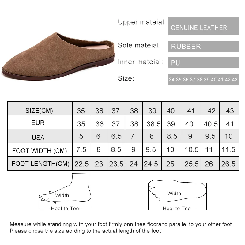 CALERIA™ Suede & Leather Closed-Toe Summer Slides – Women’s Casual Slip-Ons (Sizes 35–43) 6