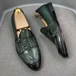 Luxury Men's Genuine Cow Leather Monk Strap Loafers | Slip-On Wedding & Business Dress Shoes 14
