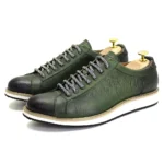 Men’s European CrocPrint Luxury Lace-Up Oxfords | Comfortable Casual Shoes for Spring & Autumn 1