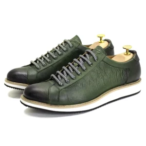 Men’s European CrocPrint Luxury Lace-Up Oxfords | Comfortable Casual Shoes for Spring & Autumn 1
