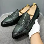 Luxury Men's Genuine Cow Leather Monk Strap Loafers | Slip-On Wedding & Business Dress Shoes 2
