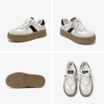 4.2cm Handcrafted Pigskin Mixed-Color Sneakers for Women – BloomWeave™ Breathable Fashion Pigskin Sneakers 6