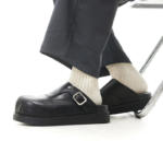 Black Leather Birken Lazy Mules – Unisex Summer Slides