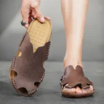 LEGATIOR™ Roman Split-Leather Sandals – Big-Size Men’s Outdoor Walking Footwear (Sizes 46 & 48) 6