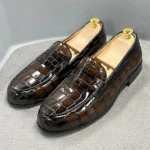 BrandDesign™ Luxury Alligator-Print Penny Loafers – Waterproof Cowhide Slip-Ons 21
