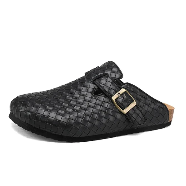 COVARO™ Unisex Adjustable Cork Leather Slippers – Summer Toe-Cover Slides 1