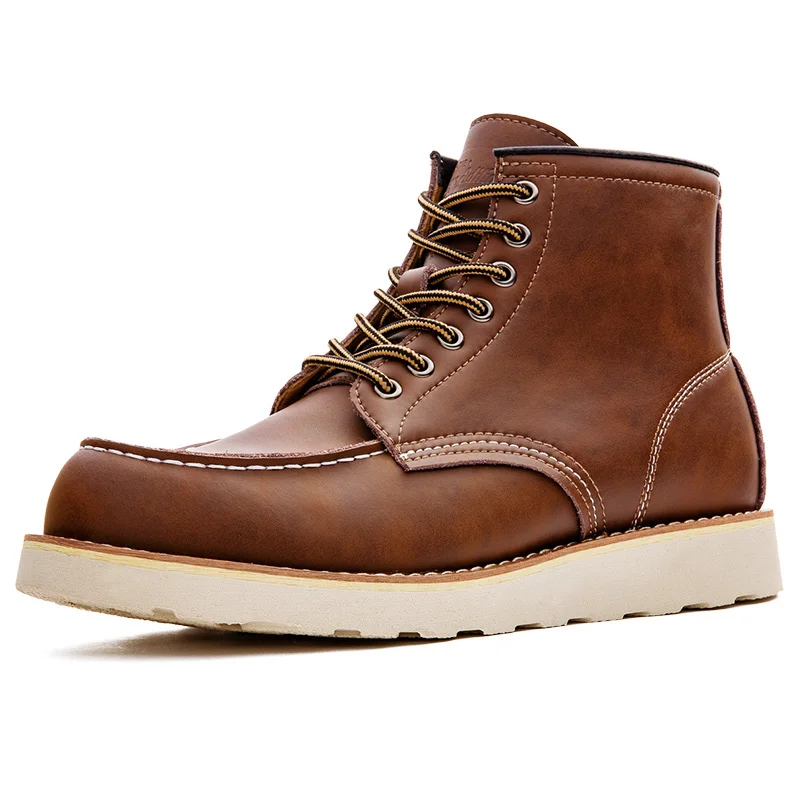 IronRider™ Vintage British Punk Work Boots – Winter Style | Red Motorcycle Boots for Men 5