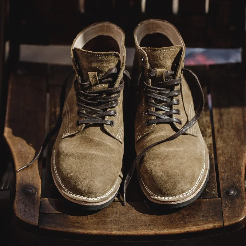 EscapeForge™ Men’s Vintage Yellow Desert Combat Boots – Retro Ankle Outdoor Footwear 4