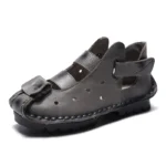 ROMENA™ Handmade Gladiator Leather Sandals – Women’s Retro Flat Summer Slides 3