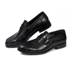 CrimsonCroc™ Bold Waterproof Croc-Print Penny Loafers 4