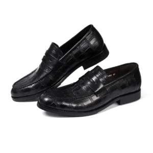 CrimsonCroc™ Bold Waterproof Croc-Print Penny Loafers 4