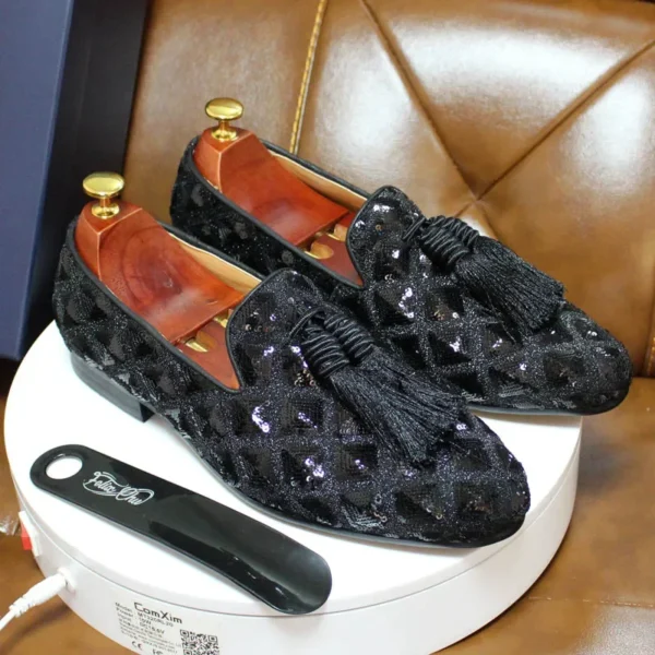 BlingGent™ Stunning Sequin Tassel Loafers – Men’s Luxe Slip‑Ons 2