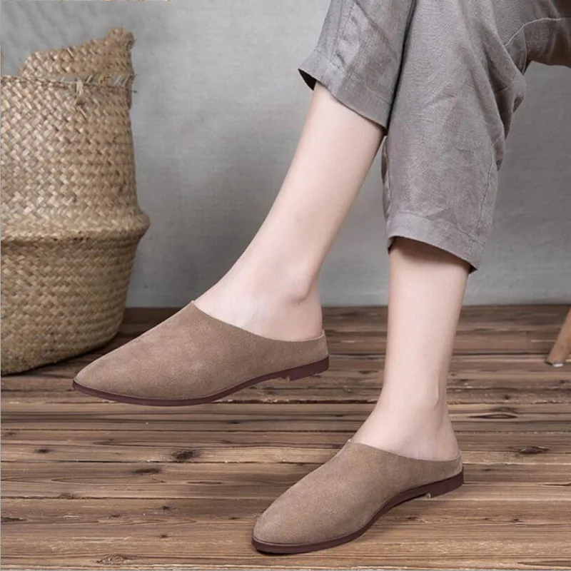 CALERIA™ Suede & Leather Closed-Toe Summer Slides – Women’s Casual Slip-Ons (Sizes 35–43) 5