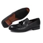 ItalianCrafters™ Men’s Italian-Style Tassel Loafers – Waterproof Cow Leather Slip-Ons 6