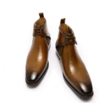 Ultimate UrbanForge™ Hand-Painted Leather Chelsea Lace-Up Boots – Waterproof Men’s Street Style 4
