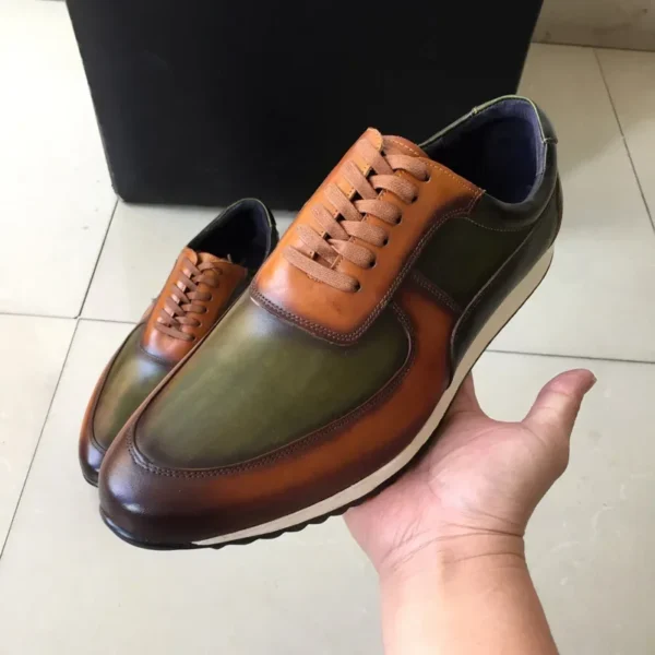 ArtisanStride™ Men’s Hand-Painted Big-Size Genuine Cowhide Oxfords | Sizes 7–15 Casual Oxford Lace-Ups. 2