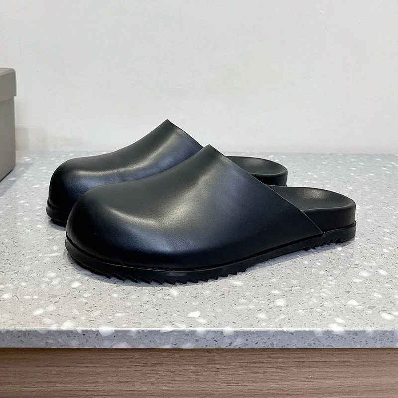 Genuine Leather Lazy Mules™ – Unisex Sheepskin-Lined Platform Slippers 1