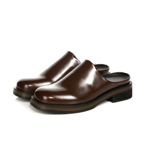 Brown Leather Commuter Mules™ – Men’s Genuine Leather Slip-On Sandals