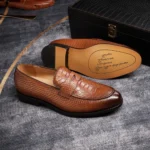SerpentLuxe™ Premium Snake-Embossed Monk Loafers – Waterproof Slip‑On Dress Shoes 5