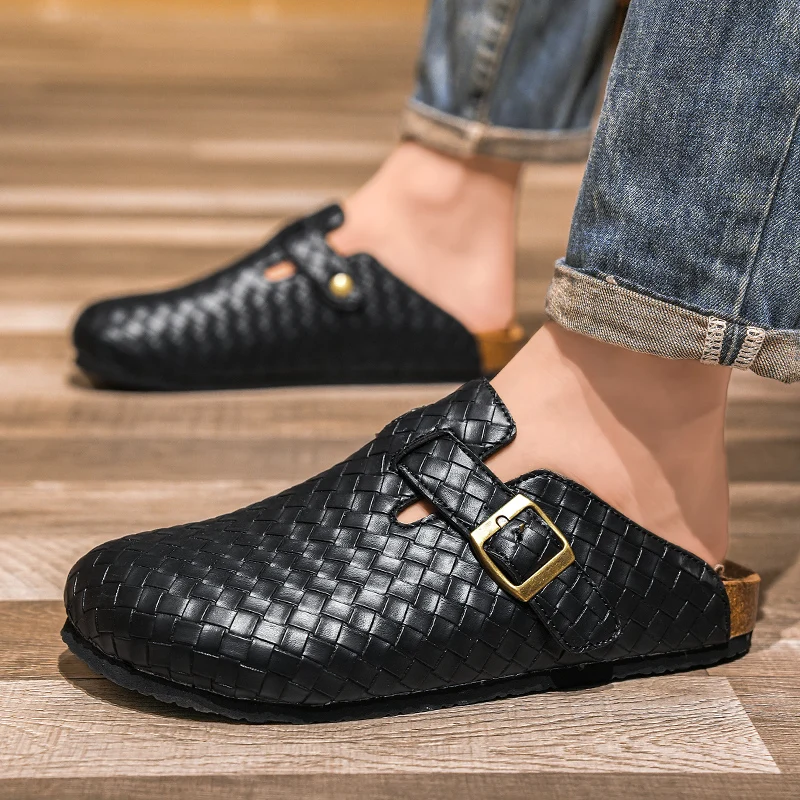 COVARO™ Unisex Adjustable Cork Leather Slippers – Summer Toe-Cover Slides 5