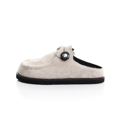 SEABOUND™ Men's Khaki Beach Cow Suede Mules – Height-Increasing Summer Slippers