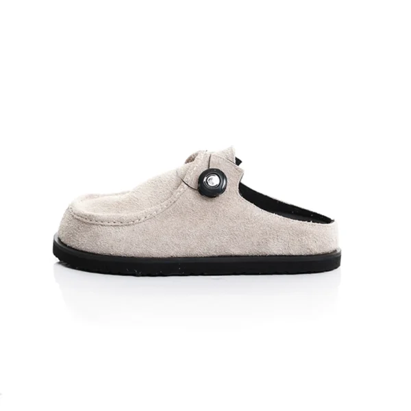 SEABOUND™ Men's Khaki Beach Cow Suede Mules – Height-Increasing Summer Slippers
