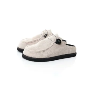 SEABOUND™ Men's Khaki Beach Cow Suede Mules – Height-Increasing Summer Slippers