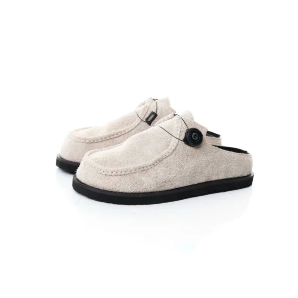 SEABOUND™ Men's Khaki Beach Cow Suede Mules – Height-Increasing Summer Slippers