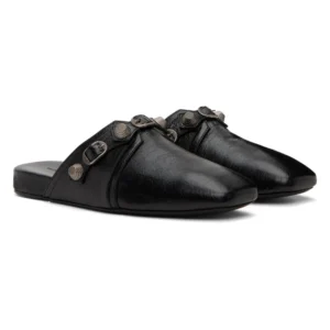 UrbanEase™ Men’s Black Square‑Toe Leather Slippers | Men Comfortable Loafers 1