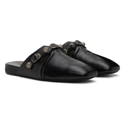 UrbanEase™ Men’s Black Square‑Toe Leather Slippers | Men Comfortable Loafers 1