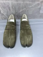 TabiForm™ Men's Split Toe Loafers – Soft Black Cow Suede Summer Slip-On Shoes 5