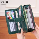 Vaultory™ RFID Unisex Long Wallet – Vintage Brushed Fabric Anti-Theft Large Capacity Clutch 4