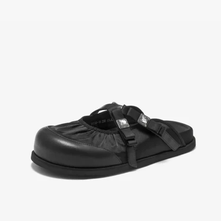 Women's Cow Leather Narrow Band Mules – Handmade Fashion Slippers for Spring & Autumn 7