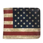 USA Flag Short Wallet – PU Leather Unisex Purse with Zipper Coin Pocket 1