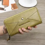 Eleganzza™ Women's Genuine Leather Long Clutch Wallet – Fashion Clutch with Card, Coin & Phone Pocket 1
