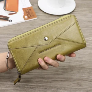 Eleganzza™ Women's Genuine Leather Long Clutch Wallet – Fashion Clutch with Card, Coin & Phone Pocket 1