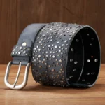STARGRIT™ Punk Rock Rivet Belt – 3.7CM Wide Sequin Belt for Women 5
