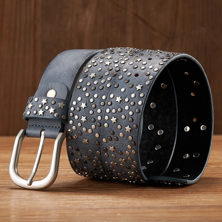 STARGRIT™ Punk Rock Rivet Belt – 3.7CM Wide Sequin Belt for Women 5