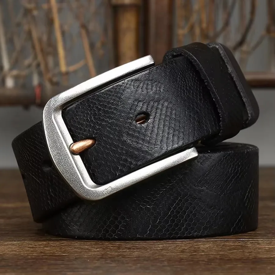 VIPERCRAFT™ 3.8CM Serpentine Leather Belt – Genuine Cowskin Men’s Retro Fashion Belt 2