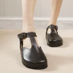 ROMACOVE™ Retro Leather Closed Toe Sandals – Women's Buckle Strap Flat Beach Flats 2